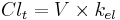 Cl_t=V \times k_{el}