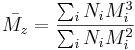 \bar{M_z}=\frac{\sum_i N_i M_i^3}{\sum_i N_i M_i^2}
