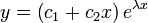 y = \left(c_1 + c_2x\right)e^{\lambda x}