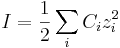 I=\frac{1}{2} \sum_i C_i z_i^2