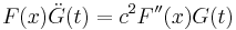 F(x)\ddot{G}(t)=c^2F''(x)G(t)