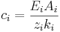  c_i = \frac{E_i A_i}{z_i k_i} 