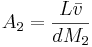 A_2=\frac{L \bar{v}}{d M_2}