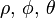 \rho,\,\phi,\,\theta