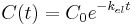 C(t)=C_0 e^{-k_{el} t}